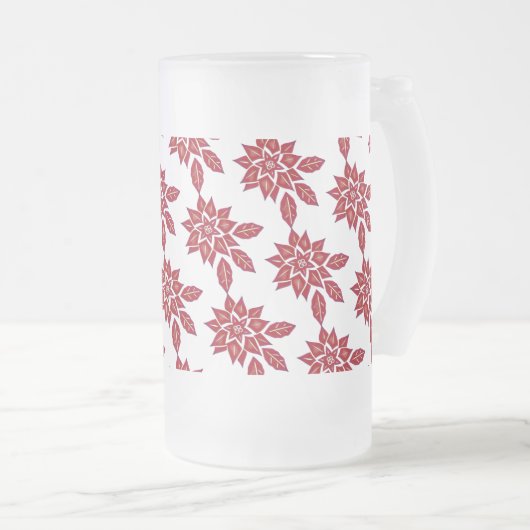Poinsettia (rood) matglas bierpul (Voorkant rechts)