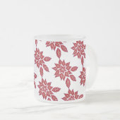 Poinsettia (rood) matglas koffiemok (Voorkant rechts)