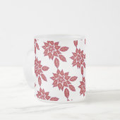 Poinsettia (rood) matglas koffiemok (Voorkant links)