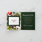 Poinsettia & Rood Ornament Foto & Fact Christmas Kaart (Binnen)