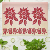 Poinsettia (rood) theedoek (Gevouwen)