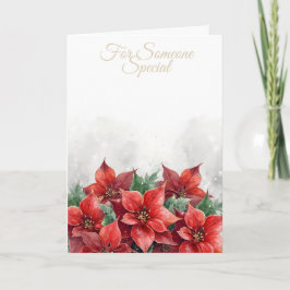 Poinsettia Rood "'Voor Iemand Bijzonder" Kerstmis Kaart