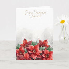 Poinsettia Rood "'Voor Iemand Bijzonder" Kerstmis Kaart