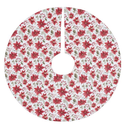 Poinsettia Rood Wit Groen Vakantie Kerstmis Kerstboom Rok (Voorkant)
