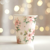 Poinsettia roze Winter Onederland verjaardag Papieren Bekers