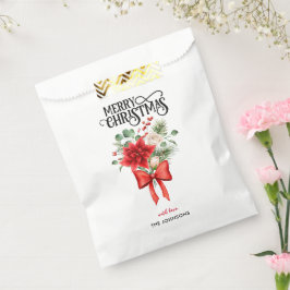 Poinsettia Rozen Kerst Bloem Boeket Bedankzakje