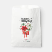 Poinsettia Rozen Kerst Bloem Boeket Bedankzakje (Voorkant)