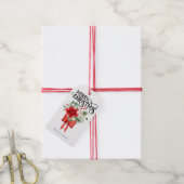 Poinsettia Rozen Kerstbloem boeket Cadeaulabel (Met Touw)