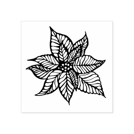 Poinsettia Rubberstempel (Afrduk)