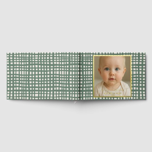 Poinsettia Sage Green Merry Christmas Photo real Gastenboek (Volledig)