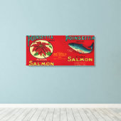 Poinsettia Salmon kan het label geven Canvas Afdruk (Insitu (Houten vloer))