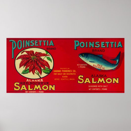 Poinsettia Salmon kan het label geven Poster (Voorkant)