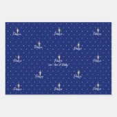 Poinsettia Santa Claus Star van Bethlehem Kerstmis Inpakpapier Vel (Voorkant 3)