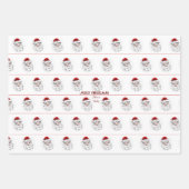 Poinsettia Santa Claus Star van Bethlehem Kerstmis Inpakpapier Vel (Voorkant 2)