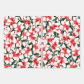 Poinsettia Santa Claus Star van Bethlehem Kerstmis Inpakpapier Vel (Voorkant)