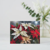 Poinsettia Seizoen Groeten Feestdagenkaart (Staand voorkant)