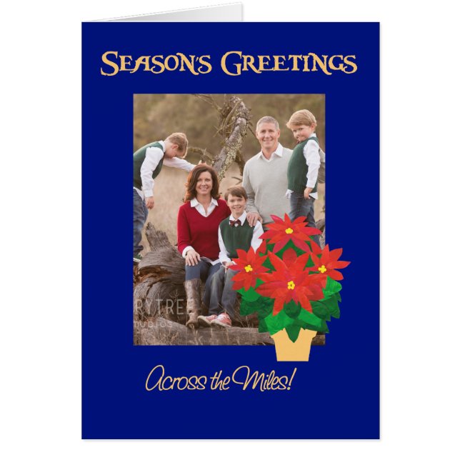 Poinsettia Seizoen Groeten Over de Mijlen (Voorkant)