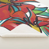 Poinsettia Sherpa Blanket Medium Sherpa Deken (3/4)