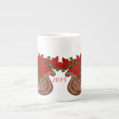 Poinsettia Sled Bone China mok (Voorkant)