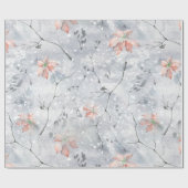 Poinsettia Sneeuwscène met bladeren, winter Cadeaupapier (Vlak)