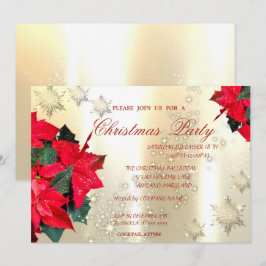 Poinsettia Snowflakes, kerst voor bedrijven Kaart