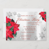 Poinsettia Snowflakes, kerst voor bedrijven Kaart (Voorkant)