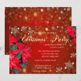 Poinsettia Snowflakes, kerst voor bedrijven Kaart