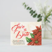 Poinsettia Sparen het Briefkaart van de Datum (Staand voorkant)