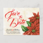  Poinsettia Sparen het Briefkaart van de Datum (Voorkant)