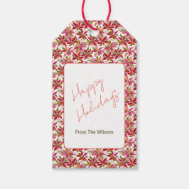 Poinsettia Specialized Happy Holiday Gift Labels Cadeaulabel