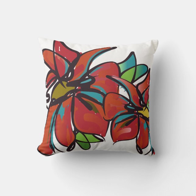 Poinsettia Square Pillow Kussen (Voorkant)