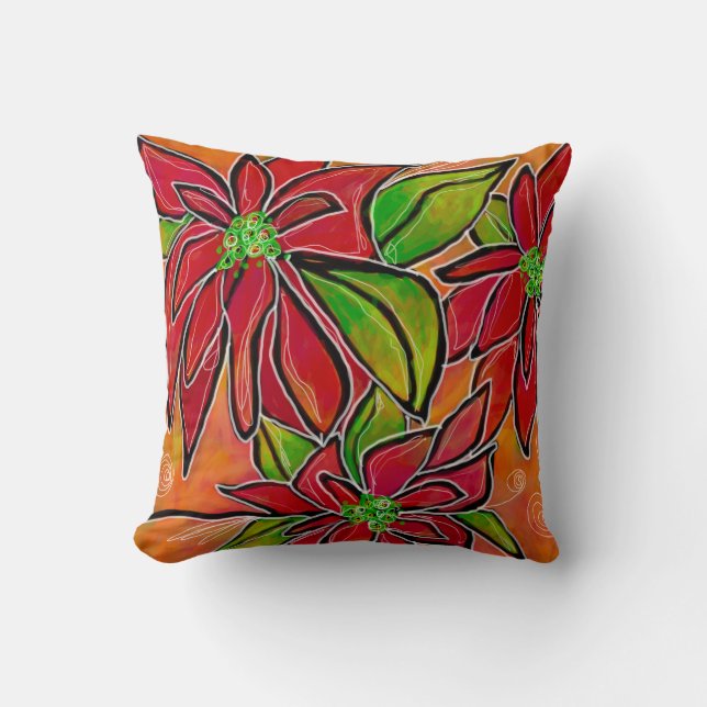 Poinsettia Square Pillow Kussen (Voorkant)