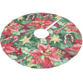 Poinsettia Stars Candy Canes Kerstboom Rok (Gekanteld)