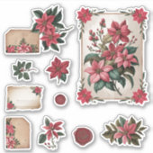  Poinsettia Stationery Ephemera Stickers (Voorkant)