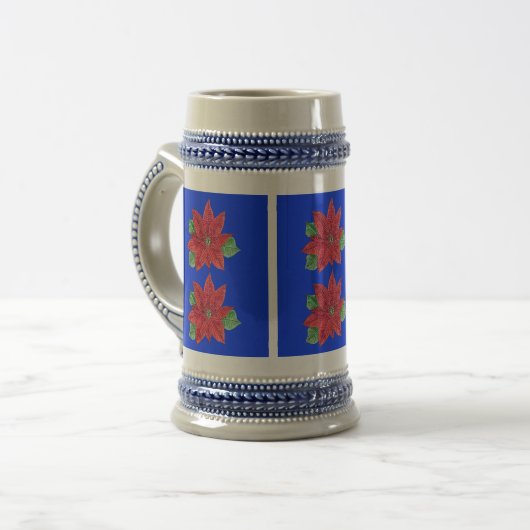 Poinsettia Stein/Mok Bierpul (Voorkant links)