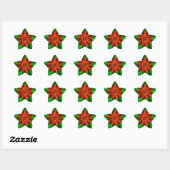 Poinsettia (stervorm Stickers) Ster Sticker (Vel)