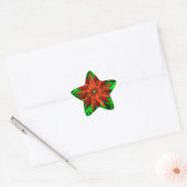 Poinsettia (stervorm Stickers) Ster Sticker (Envelop)