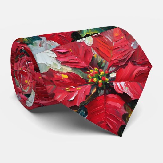 Poinsettia Stropdas (Opgerold)