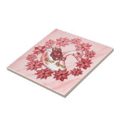 Poinsettia Swan Tegeltje (Zijkant)