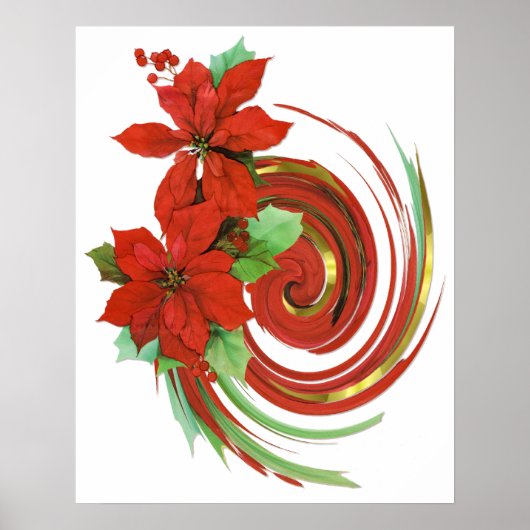 Poinsettia Swirl Poster (Voorkant)