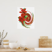 Poinsettia Swirl Poster (Keuken)