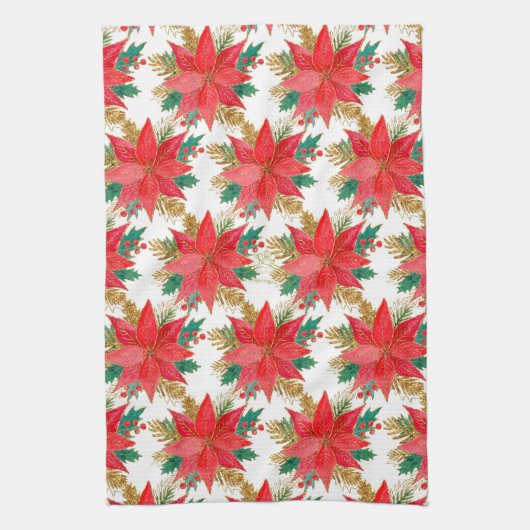 Poinsettia Theedoek (Verticaal)