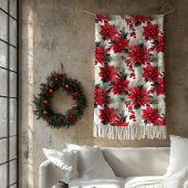 Poinsettia Throw Blanket Classic Yuletide Style Fleece Deken
