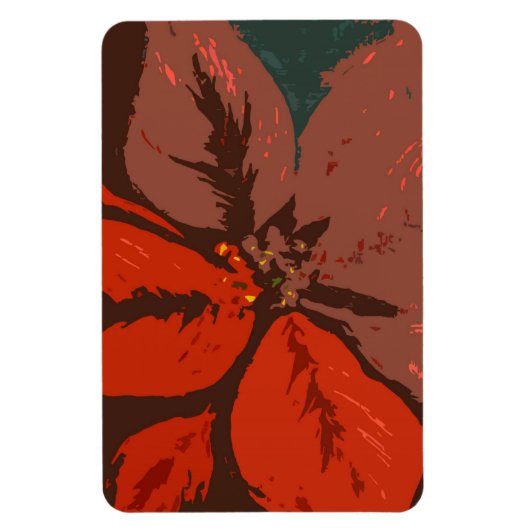 Poinsettia Traditioneel design Magneet (Verticaal)