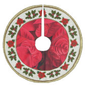 Poinsettia Tree Skirt Kerstboom Rok (Voorkant)