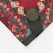 Poinsettia Trifecta  Abstract Design Fleece Deken (Hoek)