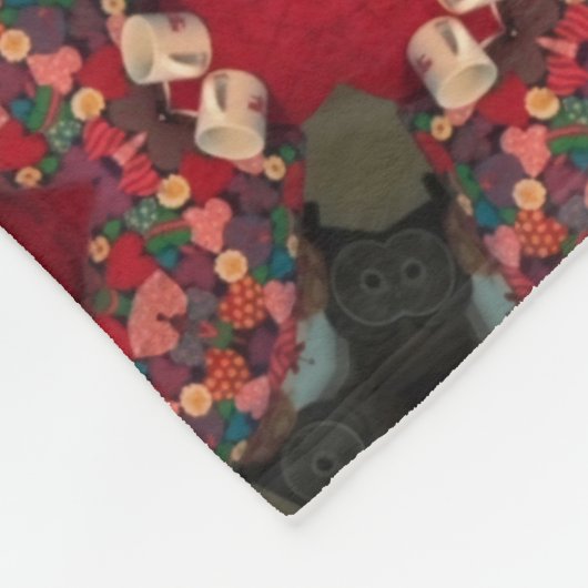 Poinsettia Trifecta Abstract Design Fleece Deken (Hoek)