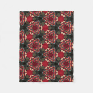 Poinsettia Trifecta  Abstract Design Fleece Deken