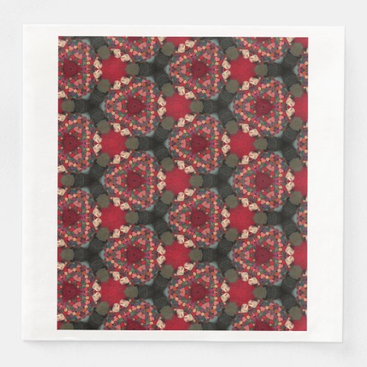 Poinsettia Trifecta Abstract Design Servet (Voorkant)