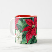 Poinsettia Tweekleurige Koffiemok (Voorkant links)